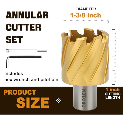 1-3/8"x1 HSS Annular Cutter,Diameter 1-3/8",Cutting Depth 1" - size: 1-3/8x1"