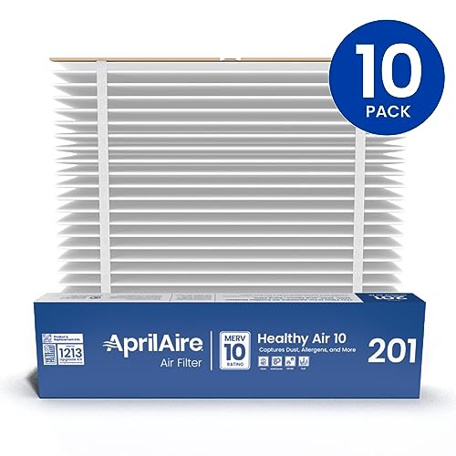 AprilAire 201 Replacement Furnace Filter for AprilAire 2200, 2250 or Space-Gard 2200, 2250 Whole-House Air Purifiers - MERV 10, 20x25x6 Air Filter (Pack of 10) - size: 20 x 25 x 6 inches (Pack of 10), style: Air Filter