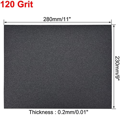 Utoolmart 120 Grit 9 x 11 Wet/Dry Sandpaper Sheets 5-Pack - color: 5pcs, size: 120 Grit