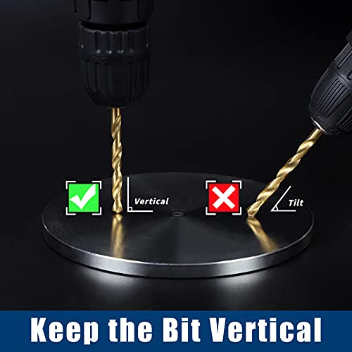 COMOWARE Titanium Impact Drill Bit Set 30Pcs Hex Shank HSS, 1/16"-1/2" - color: Gold 30pcs
