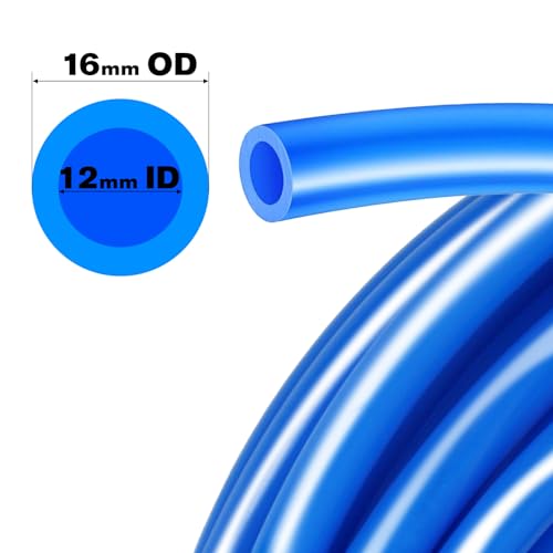 VerRich Pneumatic Tubing Pipe PU Hose Blue 16mmOD x 12mmID 262FT 80M - color: Blue, size: OD16mm*ID12mm 262 FT (80 Meters)