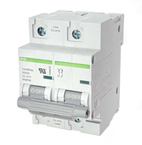 DIN Rail Mount Miniature Circuit Breaker, P Curve, UL Listed UL1077 (2 Poles 125A) - style: 2 Poles 125A