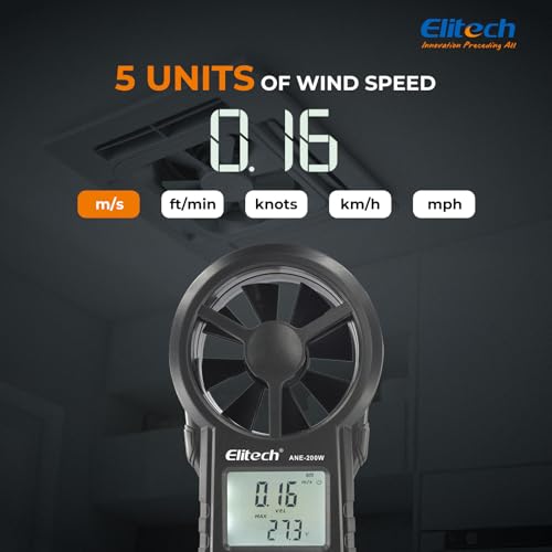 Professional Digital Anemometer & Infrared Thermometer Combo – Elitech ANE-200W Wind Speed Meter and DIT-220 Laser Temperature Gun