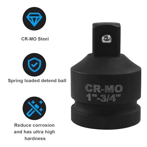1" Female to 3/4" Male Impact Socket Adapter, Black Wrench Socket Adapter For Impact Driver - size: 1" to 3/4"