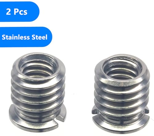 Stainless Steel 1/4"-20 Female to 3/8"-16 Male Convert Screw Adapter (2pcs, 10.5mm) - color: 2pcs, size: 10.5mm