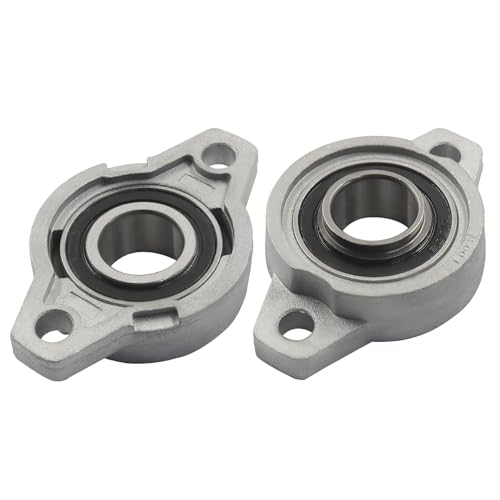 2Pcs Pillow Block Bearing, KFL002 17mm/0.67" Mounted Zinc Alloy Self Aligning Pillow Block Flange Bearing - style: 17mm/0.67"