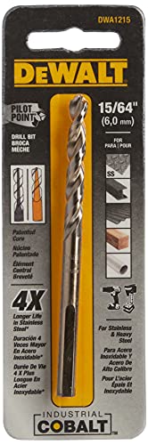 DEWALT DWA1215 15/64" Pilot Point Industrial Cobalt Alloy Steel Drill Bit - size: One Size, style: 15/64-Inch