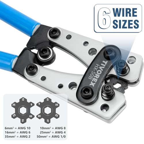 Battery Cable Crimping Tool for AWG 10-1/0 Electrical Wire Lug