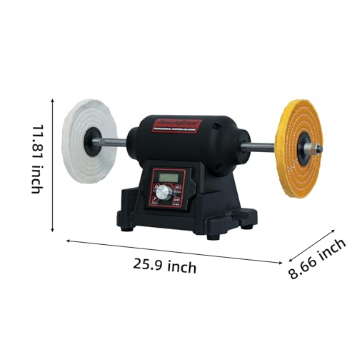 BUCKTOOL 8" 1HP VFD Variable Speed Benchtop Buffer Polisher,900-3600RPM - size: 8" Variable Speed Polisher