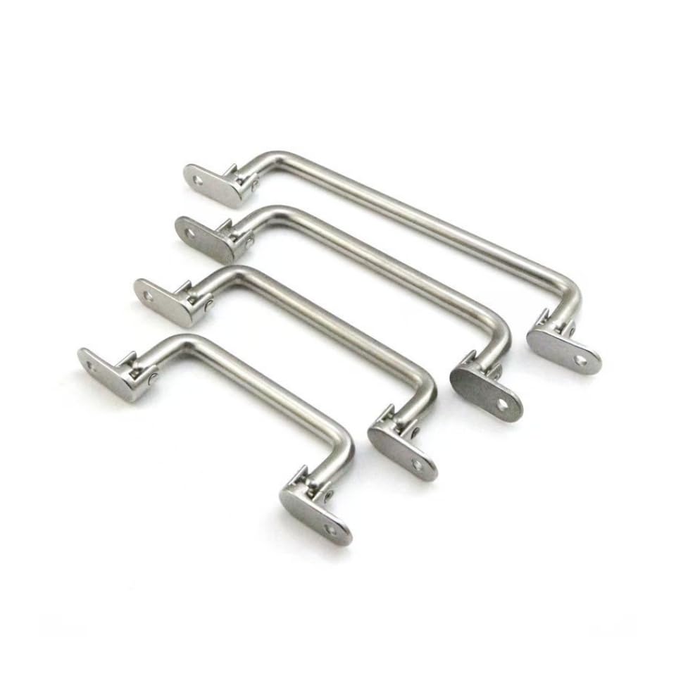 304 Stainless Steel Folding Handle, 90 Degree Solid Rotating Handle, Cabinet and Tool Box Spring armrest (Hole Centers: 5-2/5in(137mm)) - size: Hole Centers: 5-2/5in(137mm)