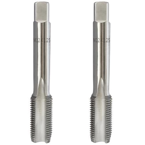 2Pcs M12x1.25 Metric Right-Hand Thread Tapping Tool, Hand Taper & Plug Tap - size: m12x 1.25