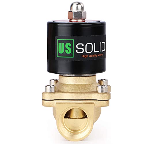 U.S. Solid 3/4 in Brass Electric Solenoid Valve, DC 12 V, Normally Closed, FKM Seal, 7.6 Cv, Semi-Direct, for Air Gas Fuel and Oil, Pack of 20 - size: 3/4 inch(20-pack)