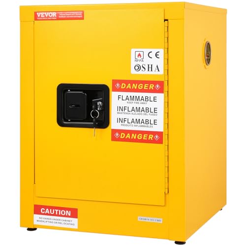 VEVOR Flammable Cabinet 17" x 17" x 22", Galvanized Steel, Safety Cabinet, Adjustable Shelf Flammable Storage Cabinet, for Commercial Industrial and Home Use: Industrial & Scientific - size: 17" x 17" x 22"