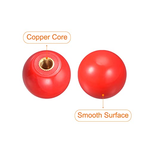 uxcell 6Pcs Threaded Ball Knobs, M6 Female Thread Thermoset Ball Knob - color: Red, size: M6x0.98''