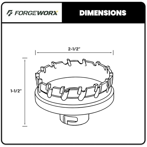 2-1/2 Inch Carbide Hole Saw - Quick Change, Tungsten Carbide Cutting Teeth, Heavy Duty Hole Saw for Electricians and Professionals (2-1/2“ Hole Saw) - size: 2-1/2"