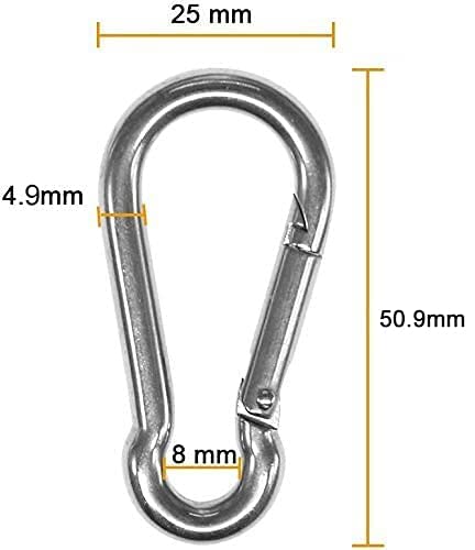 Stainless Steel 1.8 inch Pad Eye Plate U Hooks + Stainless Steel Snap Hook,Marine Hardware Staple Hook Loop with Screws, 4 Pack - size: 4 Pack