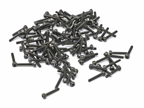 iexcell 100 Pcs M2 x 12mm Thread Pitch 0.4 mm Alloy Steel 12.9 Grade Hex Socket Head Cap Screws Bolts Kit, Black Oxide Finish - size: M2 x 12mm