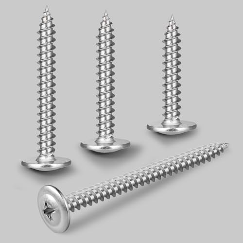 #8 x 1-1/2 Inch Wood Screws Phillips Modified Truss Head Stainelss Steel 410 Self Tapping Metal Screws,Silver(1Ib,125Pcs) - color: Silver 1lb Box, size: 8 x 1-1/2"