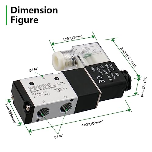 Wengart Pneumatic Solenoid Valve DIY Techs Single Acting Air Cylinder DC12V