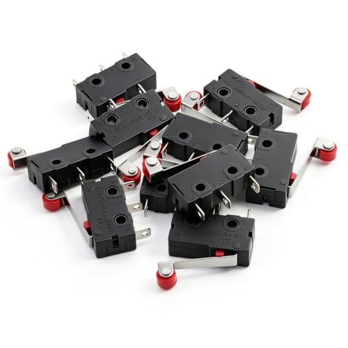 10 Pcs Micro Limit Switch 250VAC 5A SPDT 1NO 1NC with Hinge Roller