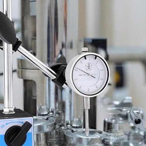 0-1.0" Dial Indicator with Magnetic Base, Adjustable Long Arm Magnetic Dial Indicator Professional Dial Gauge 0.001"