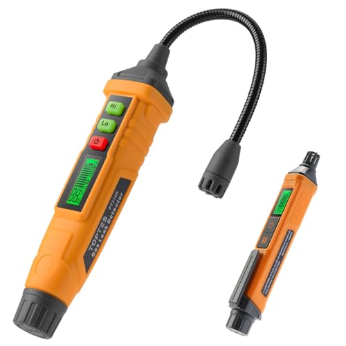 TopTes PT210S and PT205 Gas Leak Detectors, Natural Gas and Propane Leak Detectors with Audible & Visual Alarms, 4-inch Probe, Measures%LEL for Methane, Butane, and Combustible Gases for Home and RV