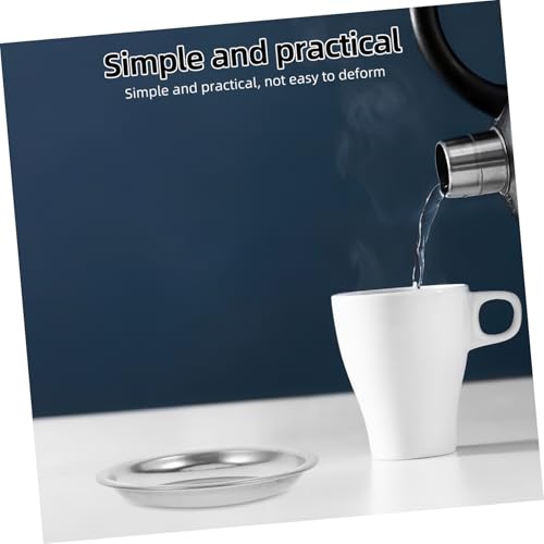 Stainless Steel Tea Bag Coasters 6 Pack Round Drip Saucers