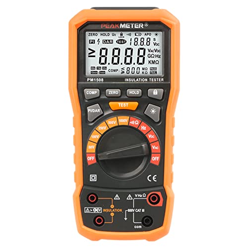 Megohmmeter, Insulation Resistance Tester, 50V-1000V Up to 100GΩ