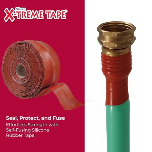 X-Treme Tape Self Fusing Silicone Tape - 1'' x 10 Ft Roll - Iron Oxide Red - color: Oxide Red, size: 1" wide x 10 ft long
