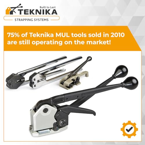 IDL Packaging Teknika MUL-16 Heavy Duty Sealless Combination Tool for Steel Strapping, Adjustable for 5/8" and 3/4" Strap Width - size: 5/8-inches