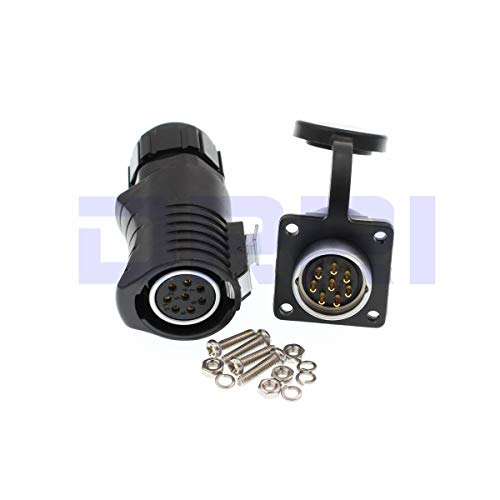 LP20 8 Pin Female Power Industrial Quick-Disconnected Male and Female LED Outdoor Power Bulkhead Connector - color: Feamle plug & male socket, size: LP20 8F