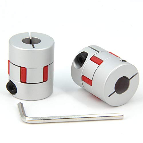 2PCS 10mm to 10mm Aluminium Plum Flexible Shaft Coupling Diameter25mm Length30mm 10x10mm Motor Connector Flexible Coupler for 3D Printer CNC Machine and Servo Stepped Motor(10x10mm) - size: 10x10mm, style: D25 L30