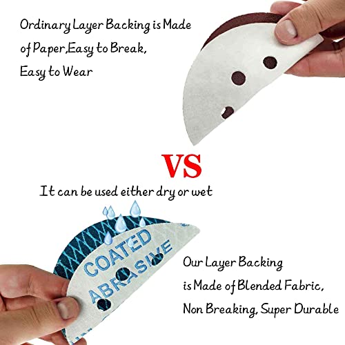 Orbital Sander Sandpaper 5 Inch 8 Hole Sanding Disc Hook and Loop Pads Sand Paper 60 Grit for Wood Metal 70 PCS Blue Aluminum Oxide Anti Blocking Rhombus Sanding Discs - style: 5 inch 60 grit