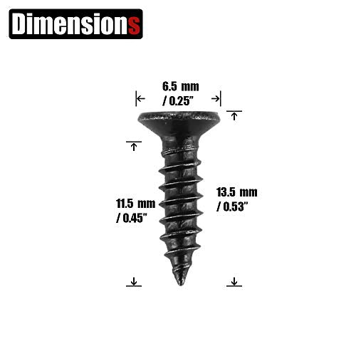 JQK #6 x 1/2" Black Screw, Flat Head Phillips Wood Screw 18-8 S/S Electroplating Black Stainless Steel, #6 x 1/2-Inch, 100-Piece, SB3514-P100 - color: Black, size: #6 x 1/2 IN(100 Pcs)