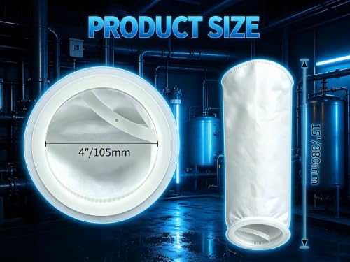 50 Micron Filter Bag Polypropylene 4" x 15" with Plastic Ring - size: 4" x 15", style: 50 Micron Filter Bag