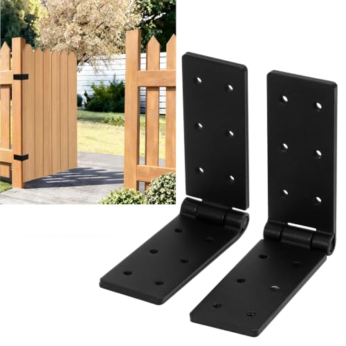 Fence Hinges for Outdoor Wood Gates Heavy Duty,270°Solid Folding Butt Hinges, Rust-Resistant (6 Pack) - size: Hinges Heavy Duty 6Pcs