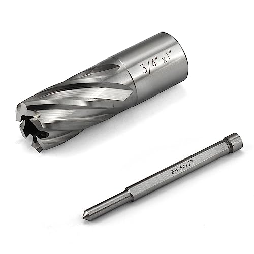 Annular Cutter JESTUOUS 3/4 Inch Cut Dia 3/4 Weldon Shank 1 Cut Depth