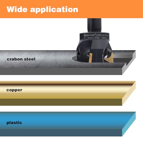 3/4" Shank Indexable End Mill, 2" Cutting Diameter with 3 Pcs Replaceable Carbide Inserts - size: 2 in
