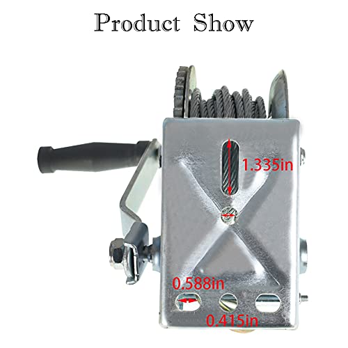findmall Boat Trailer Winch 1500 Lbs with 10M 32Ft Steel Cable