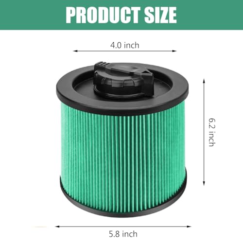 DXVC4003 HEPA Filters Replacement for DEWALT Wet/Dry 4 Gallon - size: 2 Pack DXVC4003 Filter