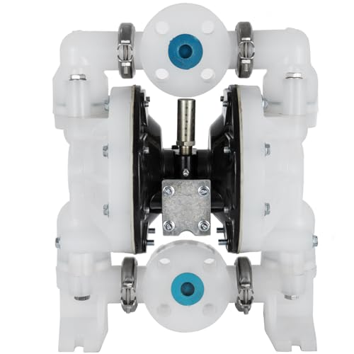 VEVOR Air-Operated Double Diaphragm Pump 1 inch Inlet/Outlet 30GPM Polypropylene Max 120PSI for Chemical and Industrial Use - size: 30 GPM
