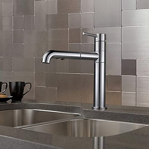 DICOFUN 10-Sheet Peel and Stick on Tile Backsplash Stainless Steel Metal for Kitchen Stove - color: Brushed Aluminum, size: 10 Sheets, 12"x12"x0.12"