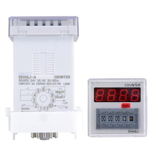 DH48J ‑ A Timer Relay, Digital Counter Delay Time Relay with LED Display 1 ‑ 999900 11 ‑ Pin, 24V AC/DC