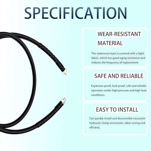 Black Hydraulic Hose Assembly with 3/8" Thread, Designed for High - Pressure Applications, Hydraulic Pressure Tested up to 10000 psi