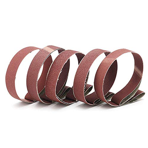 1 Inch x 30 Inch Sanding Belts, 3 Each of 320/400/600/800/1000 Fine Grits, BeltSander Tool for Woodworking, Metal Polishing, 15 Pack Aluminum Oxide Sanding Belt