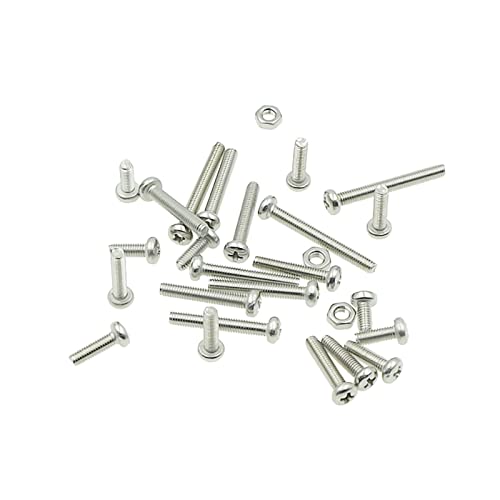 240PCS Metric M3 304 SS Phillips Pan Head Machine Screws & Nuts Kit - size: M3