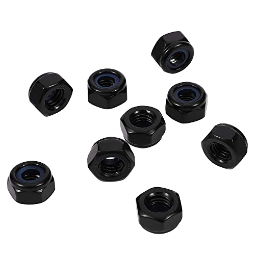 3/8-16 Nylon Insert Hex Lock Nuts Locknuts, 304 Stainless Steel 18-8, Black Oxide, 25 PCS - color: Black, size: 3/8-16