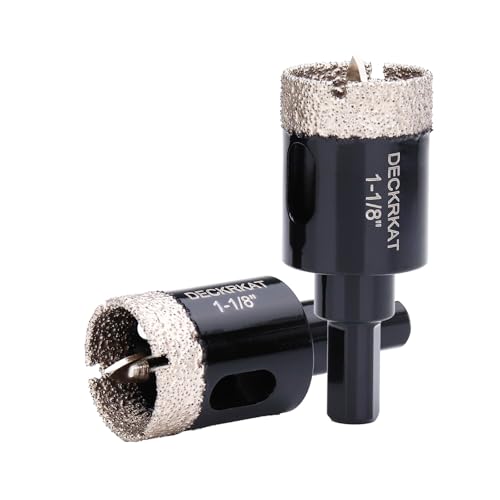 1-1/8 Inch Diamond Hole-Saw Bits with Pilot Drill Bit - 2pc 1-1/8" Diamond Tipped Tile Hole Saws with Guiding Bit Accurate Drilling for Porcelain Tile Ceramic Pottery Granite Stone Glass Bottles 28mm - size: 1-1/8”