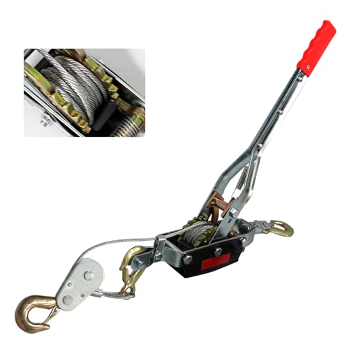 4T Come Along Winch, 8800lbs Pulling Capacity, 10ft Steel Cable - size: 4T-8810lbs-10FT-3Hook