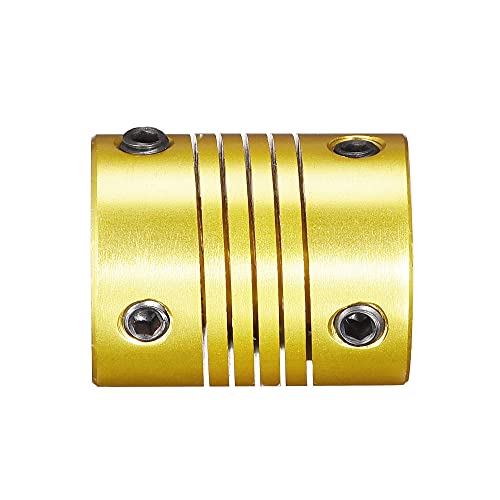 uxcell 5 Pcs 10mm to 5mm Aluminum Alloy Shaft Coupling Flexible Coupler L25xD20 Golden Tone - color: Golden Tone, size: 10mm to 5mm